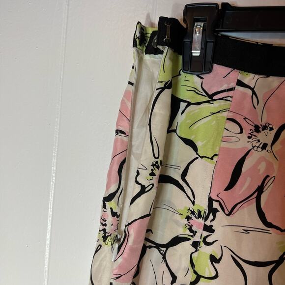 Vintage grace elements floral skirt size 4 lime green and pink knee length - Picture 3 of 7